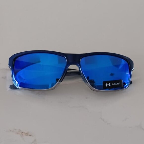 UNDER ARMOUR KICKOFF Sunglasses Rectangular Blue Mirror Lens 0MXZ0 NEW - Picture 2 of 11
